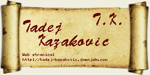 Tadej Kazaković vizit kartica